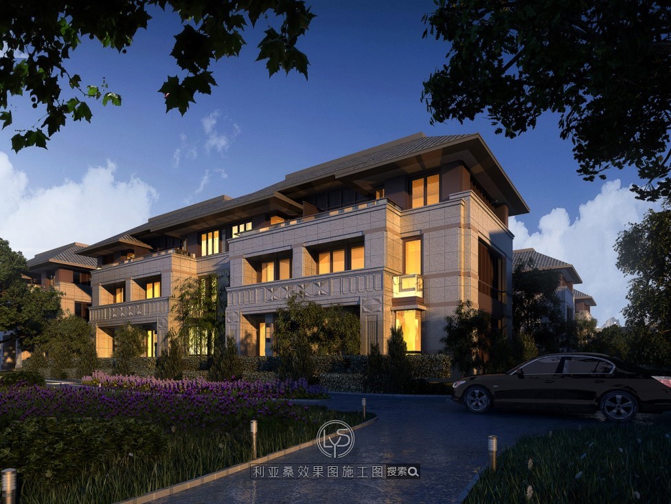 奉贤大宅01室外效果图设计
